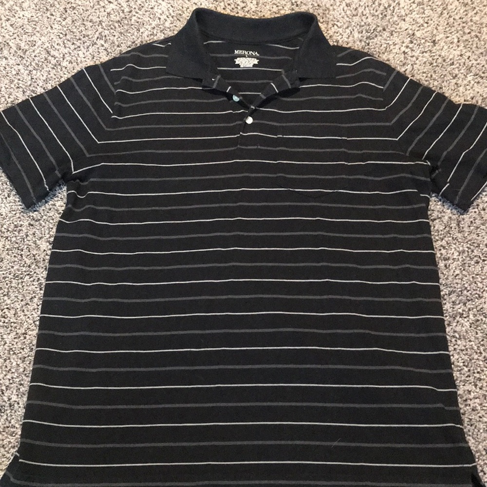 Black Striped Polo